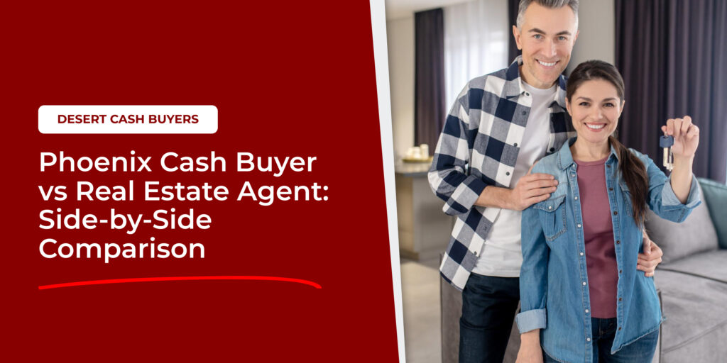 Couple holding house keys at home, representing Phoenix Cash Buyer vs Real Estate Agent comparison for selling homes