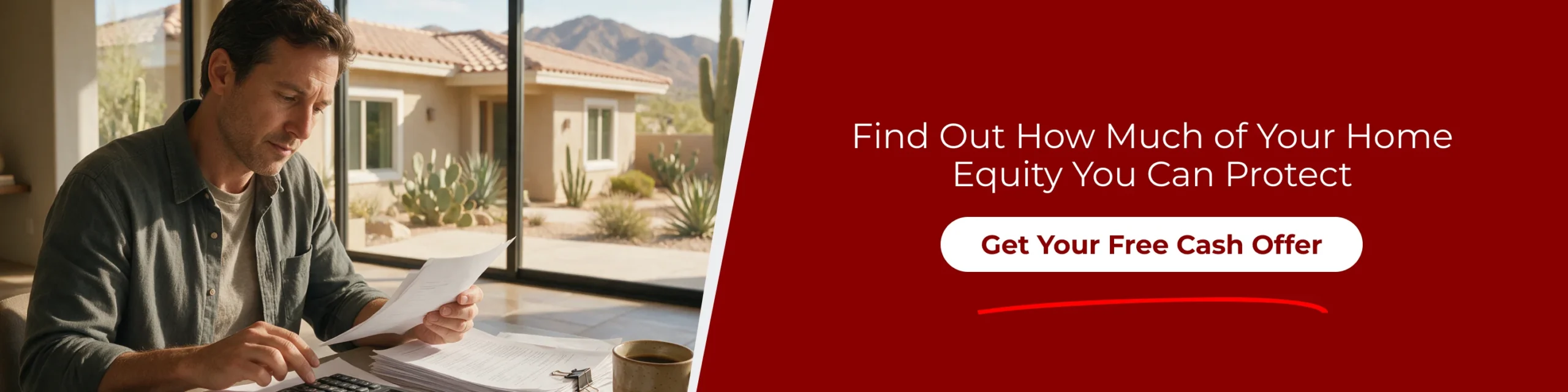 Arizona homestead exemption bankruptcy: A homeowner reviews property documents while considering a free cash offer.